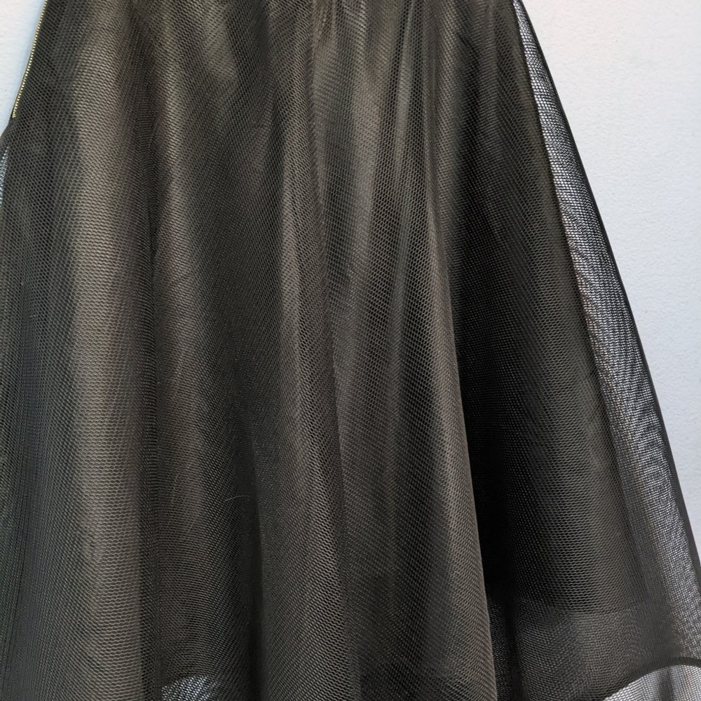 New Look women's black fishnet swing skirt lined size 10